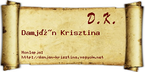 Damján Krisztina névjegykártya